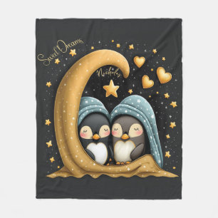 Sweet Dreams Schattige ontwerp Pinguïn gepersonali Fleece Deken