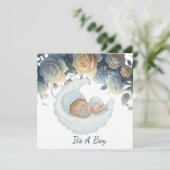 Sweet dreams sleeping baby boy bedankkaart (Staand voorkant)