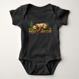 Sweet Dreams Sleeping Beer Woodland Romper
