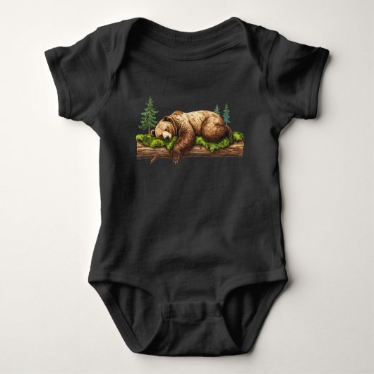 Sweet Dreams Sleeping Beer Woodland Romper (Voorkant)