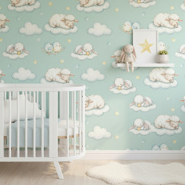 Sweet Dreams Sleepy Animals Pattern ID1229 Behang