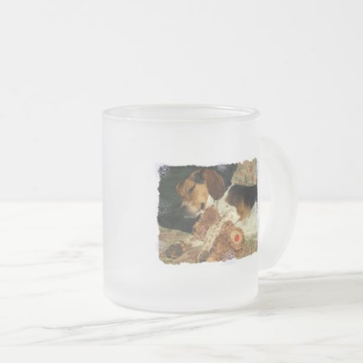 Sweet Dreams, Snoopy Beagle Puppy met Teddy Bear Matglas Koffiemok (Voorkant rechts)