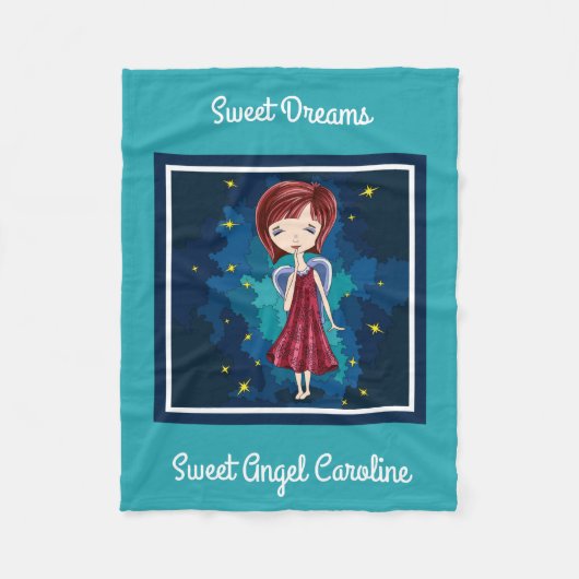 Sweet Dreams Sweet Angel, persoonlijk Fleece Deken (Voorkant)