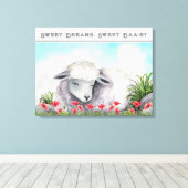 Sweet Dreams, Sweet Baa-by | Lamsdoek Kunst Canvas Afdruk (Insitu (Houten vloer))
