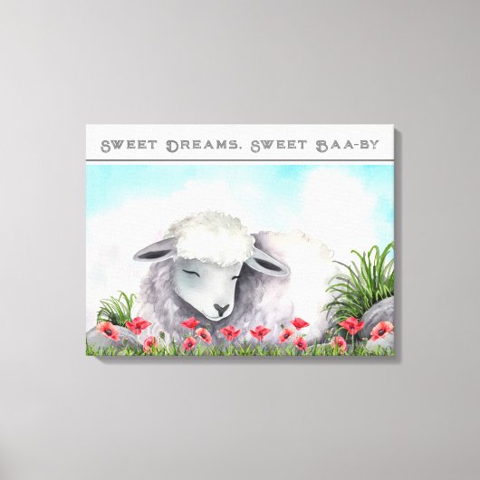 Sweet Dreams, Sweet Baa-by | Lamsdoek Kunst Canvas Afdruk (Voorkant)