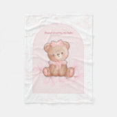 Sweet Dreams Teddy Bear Afdrukken | babymeisjescrè Fleece Deken (Voorkant)