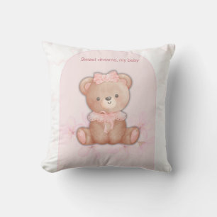 Sweet Dreams Teddy Bear Afdrukken   babymeisjescrè Kussen