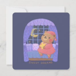 Sweet Dreams: Teddy Bear Illustration Kaart