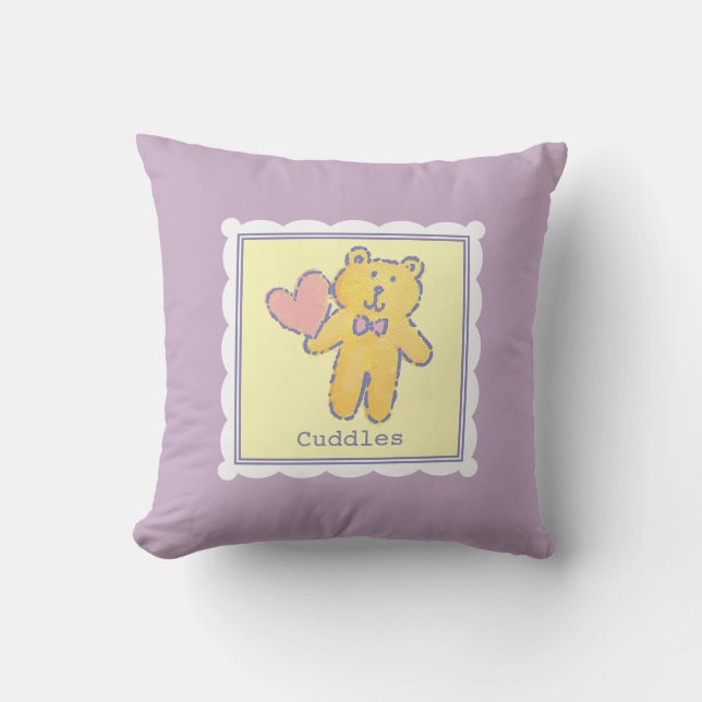 Sweet Dreams Teddy Bear met Heart Baby Lavender Kussen (Voorkant)