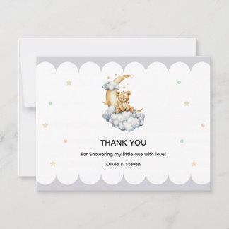 Sweet Dreams Teddy Bear on the Moon Bedankkaart