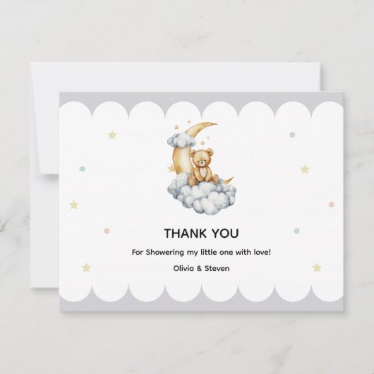 Sweet Dreams Teddy Bear on the Moon Bedankkaart (Voorkant)