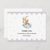 Sweet Dreams Teddy Bear on the Moon Bedankkaart (Voorkant / Achterkant)