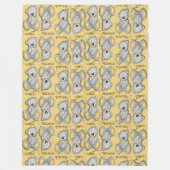 Sweet Dreams Teddy-buff yellow Fleece Deken (Voorkant)