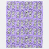 Sweet Dreams Teddy-lavender Blue Fleece Deken (Voorkant)