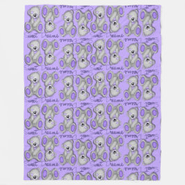 Sweet Dreams Teddy-lavender Blue Fleece Deken