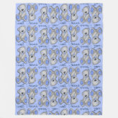 Sweet Dreams Teddy-soft blue snuggle Fleece Deken (Voorkant)