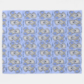 Sweet Dreams Teddy-soft blue snuggle Fleece Deken (Voorkant (Horizontaal))