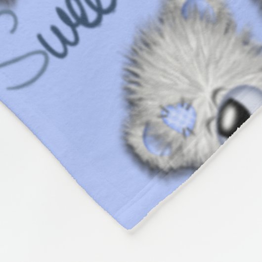 Sweet Dreams Teddy-soft blue snuggle Fleece Deken (Hoek)