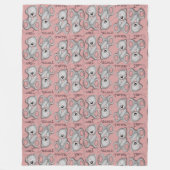 Sweet Dreams Teddy-soft roos Fleece Deken (Voorkant)