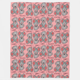 Sweet Dreams Teddy-zoete kers in de hoek Fleece Deken