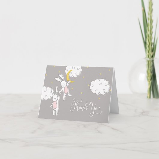 Sweet Dreams Twin Bunny Bedankt Kaart (Voorkant)