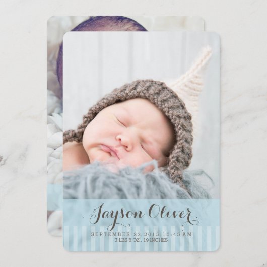 Sweet Dreams Two Photo Modern Birth Announounding Aankondiging (Voorkant / Achterkant)