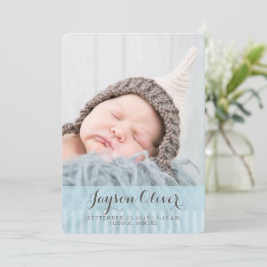 Sweet Dreams Two Photo Modern Birth Announounding Aankondiging (Staand voorkant)