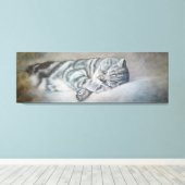 Sweet Dreams van een Britse Korthaar Canvas Afdruk (Insitu (Houten vloer))