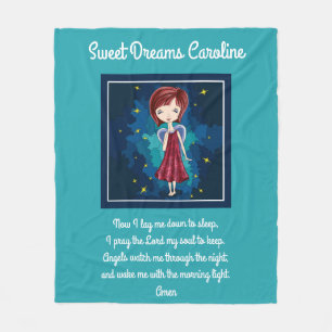 Sweet Dreams w / Gebed, gepersonaliseerd Fleece Deken