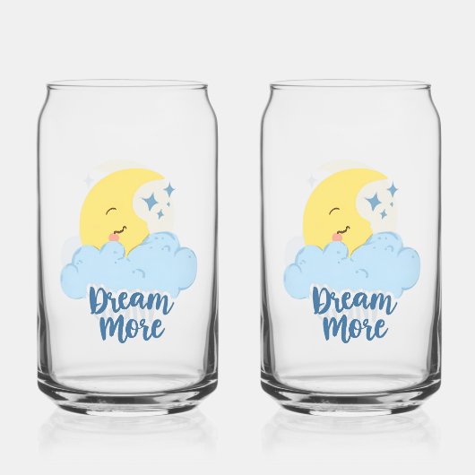 Sweet Dreams with Fluffy Cloud Blikvorm Glas (Achterkant)