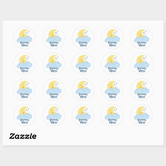 Sweet Dreams with Fluffy Cloud Ronde Sticker (Vel)