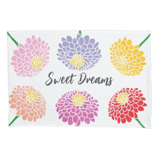 Sweet Dreams Zinnia bloem bloemenkunst op maat Kussensloop (Voorkant)