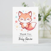 Sweet Dreamy Fox Baby shower Bedankkaart (Staand voorkant)