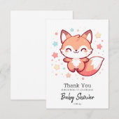 Sweet Dreamy Fox Baby shower Bedankkaart (Voorkant / Achterkant)