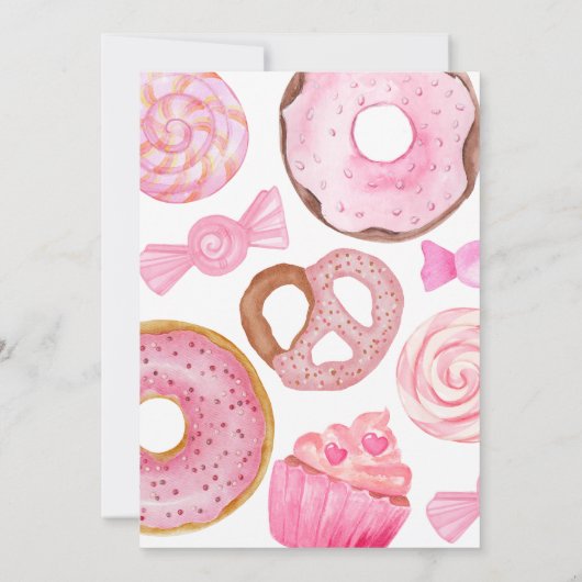 Sweet Drie Verjaardag Uitnodigingen (Achterkant)