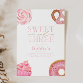 Sweet Drie Verjaardag Uitnodigingen