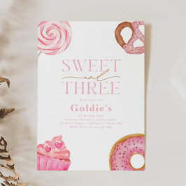 Sweet Drie Verjaardag Uitnodigingen