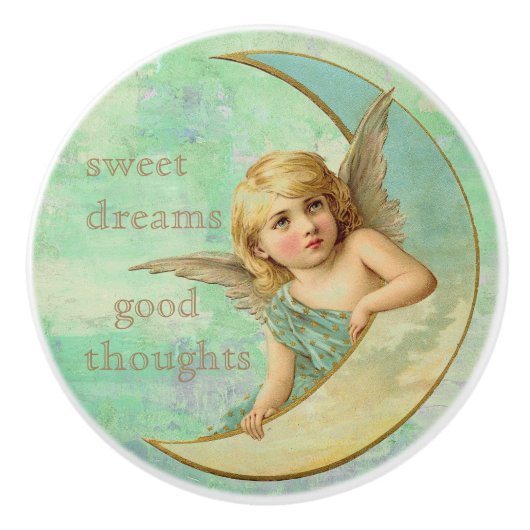 Sweet-dromen, Good Thoughts Angel Keramische Knop (Voorkant)