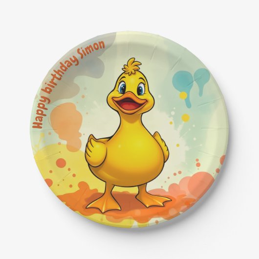 Sweet Duck Birthday Bord – Persoonlijke naam (Voorkant)