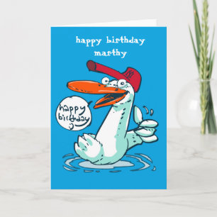 Sweet Duck verjaardagsbericht cartoon Kaart