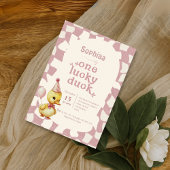 Sweet Duckling 1st Birthday Party Invitation Kaart