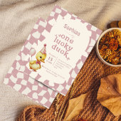 Sweet Duckling 1st Birthday Party Invitation Kaart