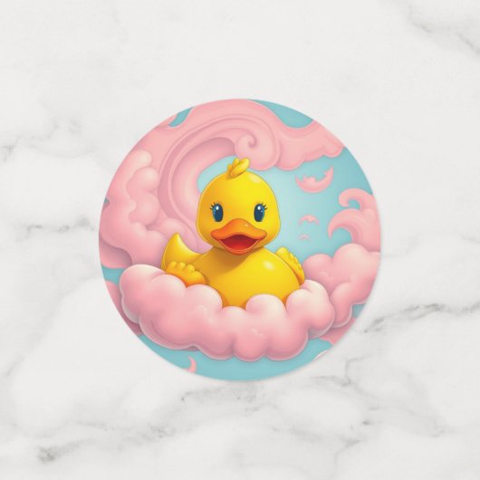 Sweet Duckling on Pink Clouds Birthday  Confetti (Kleine voorkant)