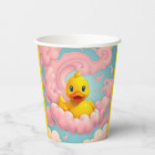 Sweet Duckling op Pink Clouds Hot Drink Cups Papieren Bekers (Achterkant)