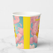 Sweet Duckling op Pink Clouds Hot Drink Cups Papieren Bekers (Rechts)