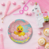 Sweet Duckling op Pink Clouds Verjaardag Bord (Feest)