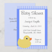 Sweet Ducky Blue Baby Shower-uitvindingen Kaart (Voorkant / Achterkant)