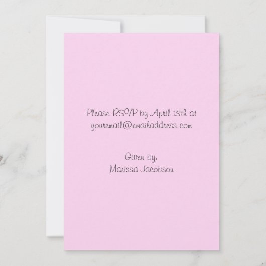 Sweet Ducky Roze Baby Shower Invitaties Kaart (Achterkant)