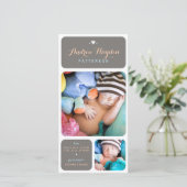 Sweet Duet Foto Baby Boy Aankondiging (Staand voorkant)