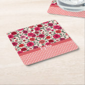 Sweet Dusty Pink Roses gepersonaliseerd Kartonnen Onderzetters (Schuin)